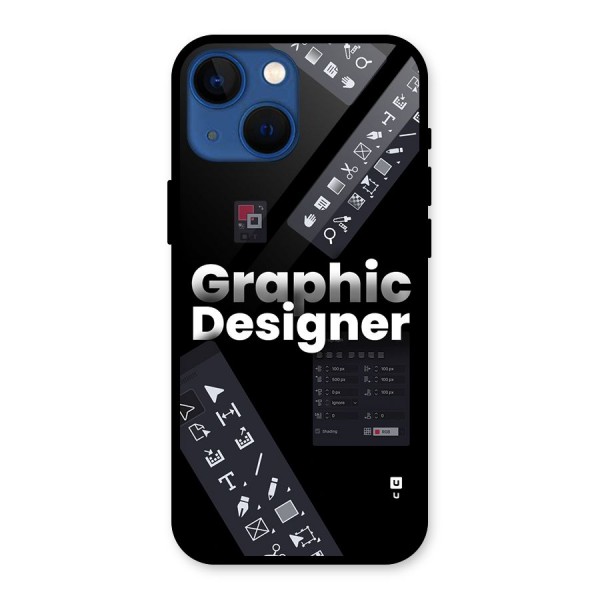 Graphic Designer Tools Glass Back Case for iPhone 13 Mini