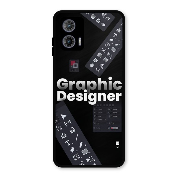 Graphic Designer Tools Metal Back Case for Moto G73