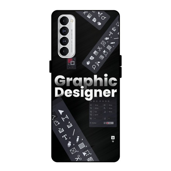 Graphic Designer Tools Metal Back Case for Oppo Reno4 Pro