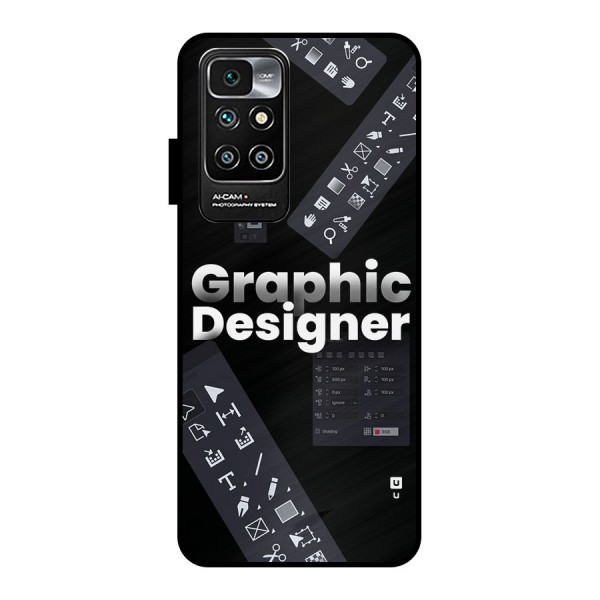 Graphic Designer Tools Metal Back Case for Redmi 10 Prime