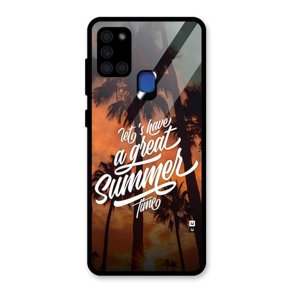 Great Summer Glass Back Case for Galaxy A21s