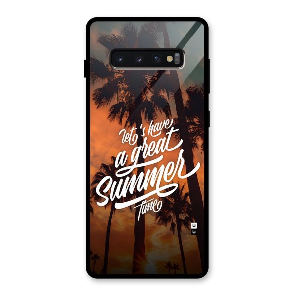 Great Summer Glass Back Case for Galaxy S10 Plus