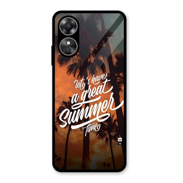 Great Summer Glass Back Case for Oppo A17