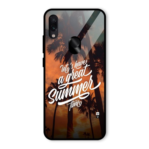 Great Summer Glass Back Case for Redmi Note 7