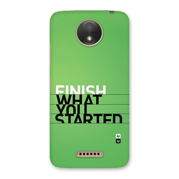 Green Finish Back Case for Moto C Plus