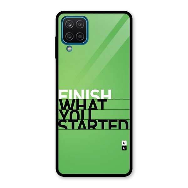 Green Finish Glass Back Case for Galaxy A12