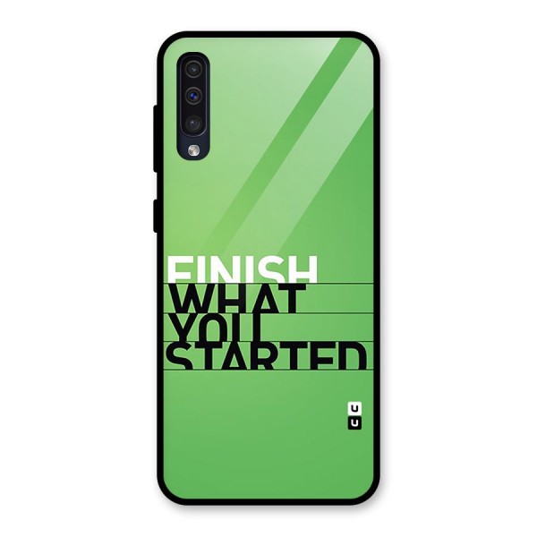 Green Finish Glass Back Case for Galaxy A50