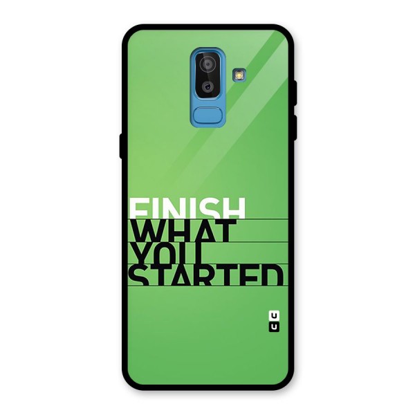 Green Finish Glass Back Case for Galaxy J8