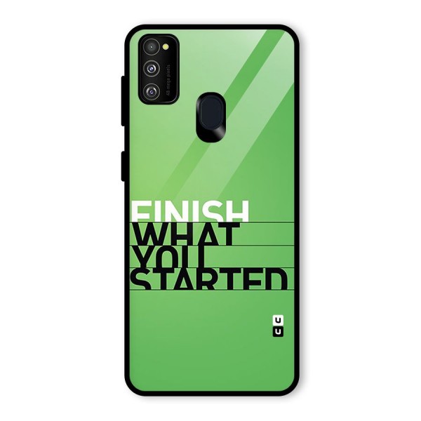 Green Finish Glass Back Case for Galaxy M21