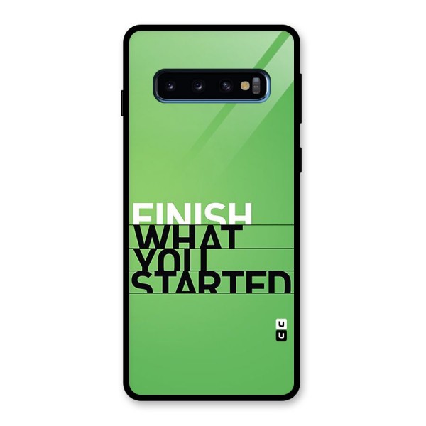 Green Finish Glass Back Case for Galaxy S10