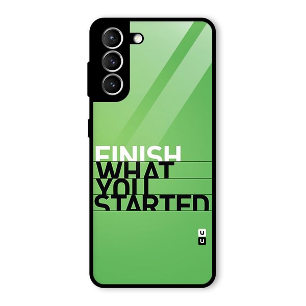 Green Finish Glass Back Case for Galaxy S21 5G