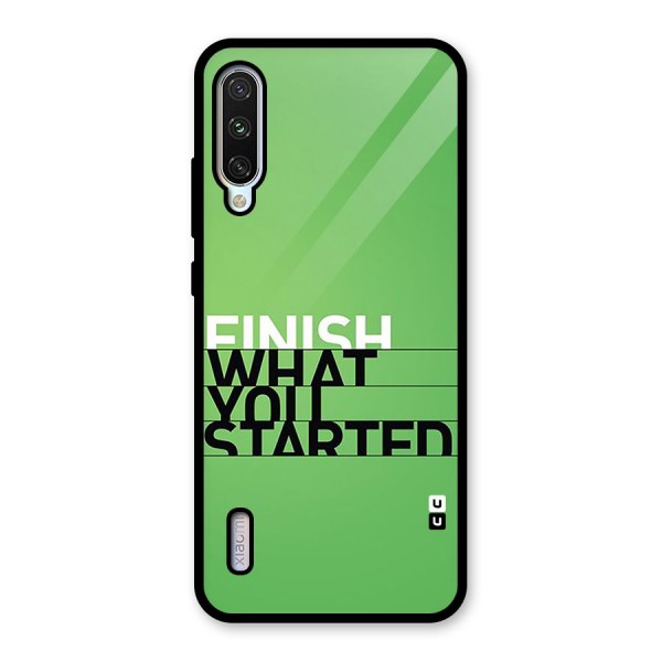 Green Finish Glass Back Case for Mi A3