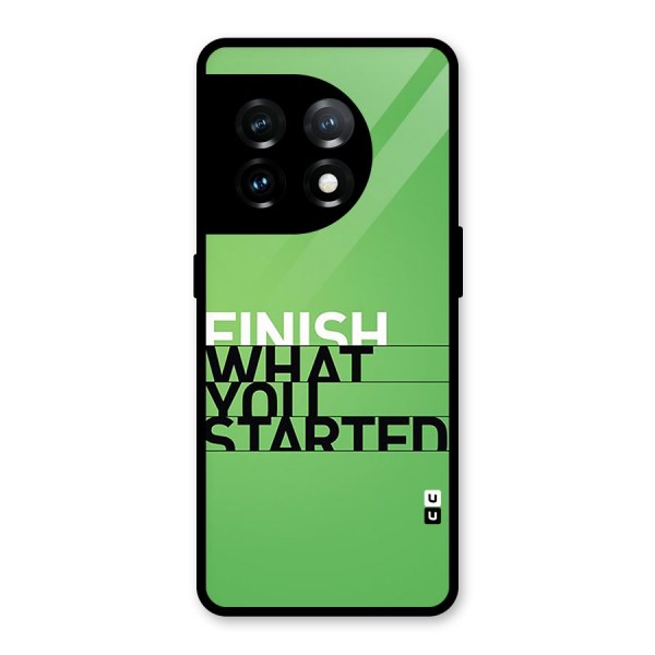 Green Finish Glass Back Case for OnePlus 11
