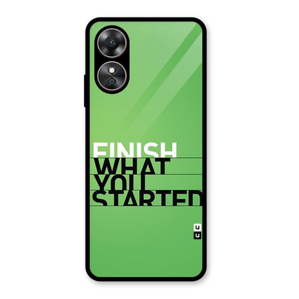 Green Finish Glass Back Case for Oppo A17