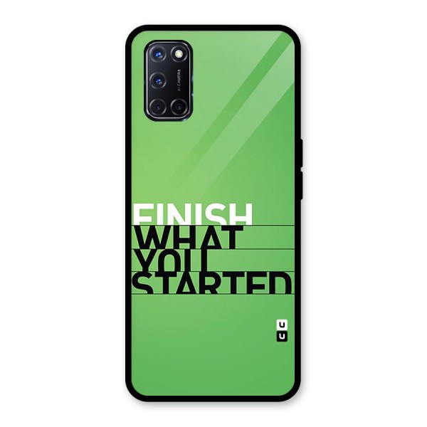 Green Finish Glass Back Case for Oppo A52