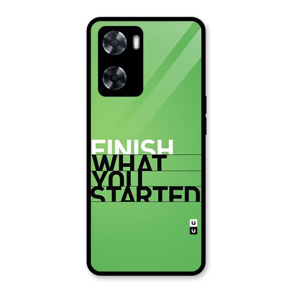 Green Finish Glass Back Case for Oppo A57 2022