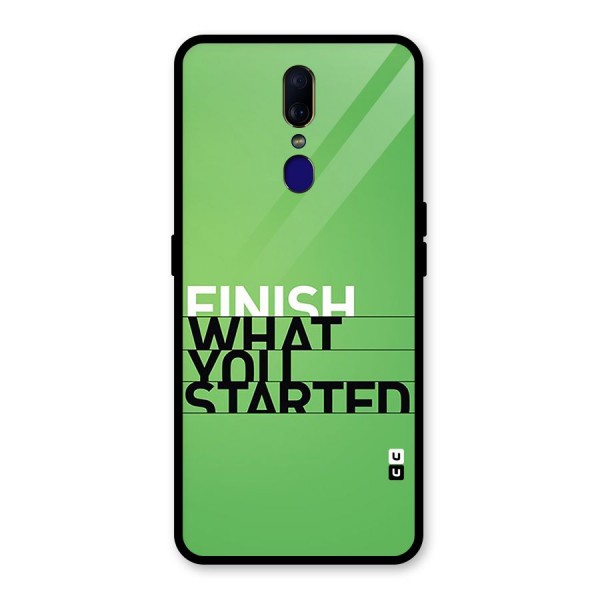 Green Finish Glass Back Case for Oppo F11