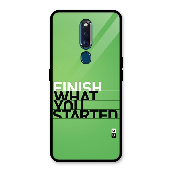 Green Finish Glass Back Case for Oppo F11 Pro