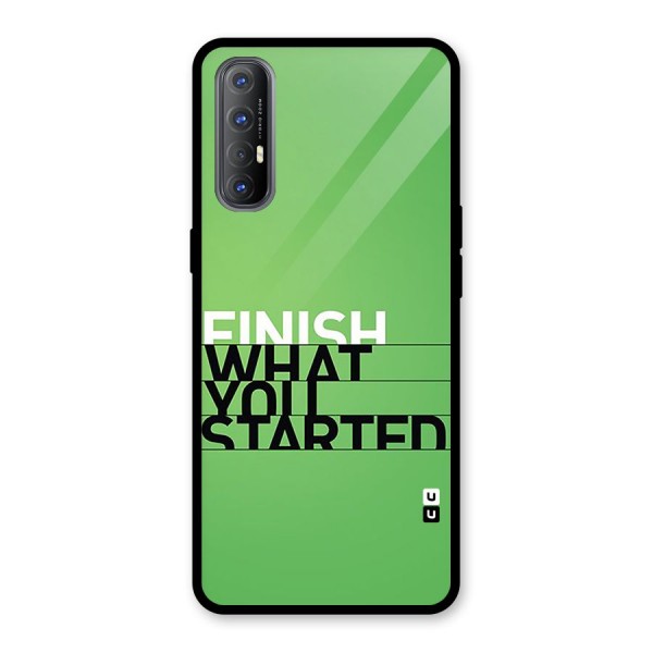 Green Finish Glass Back Case for Oppo Reno3 Pro