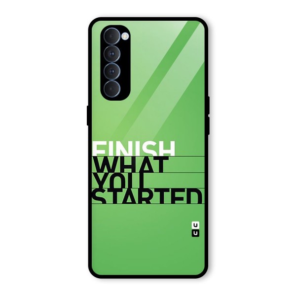 Green Finish Glass Back Case for Oppo Reno4 Pro