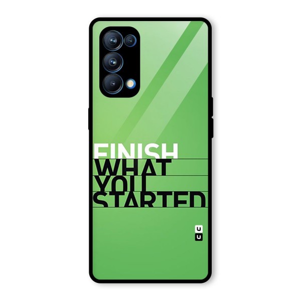 Green Finish Glass Back Case for Oppo Reno5 Pro 5G