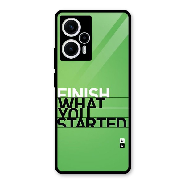 Green Finish Glass Back Case for Poco F5