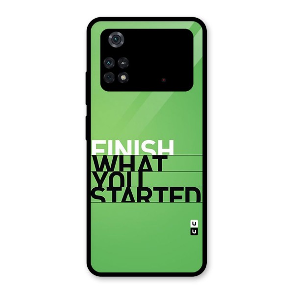 Green Finish Glass Back Case for Poco M4 Pro 4G