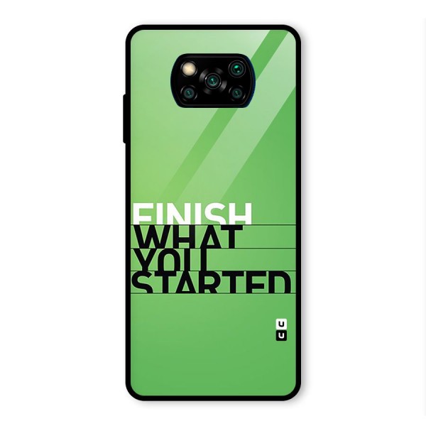 Green Finish Glass Back Case for Poco X3 Pro