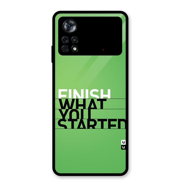 Green Finish Glass Back Case for Poco X4 Pro 5G