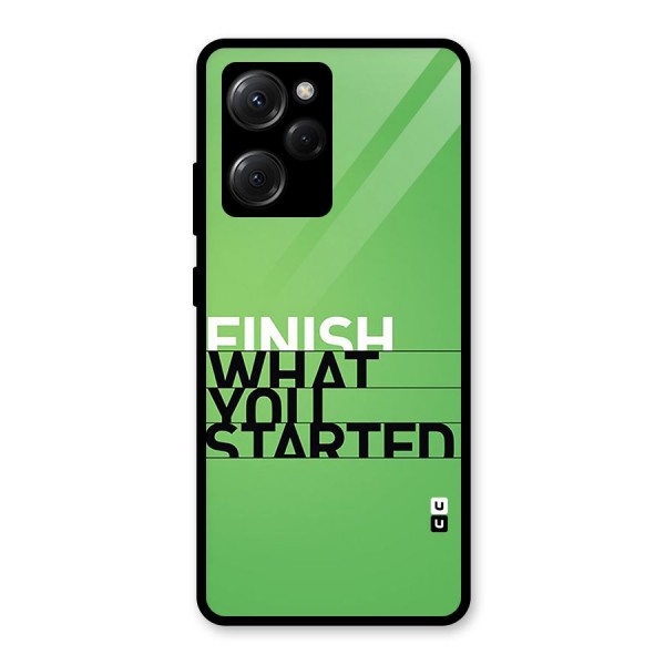 Green Finish Glass Back Case for Poco X5 Pro