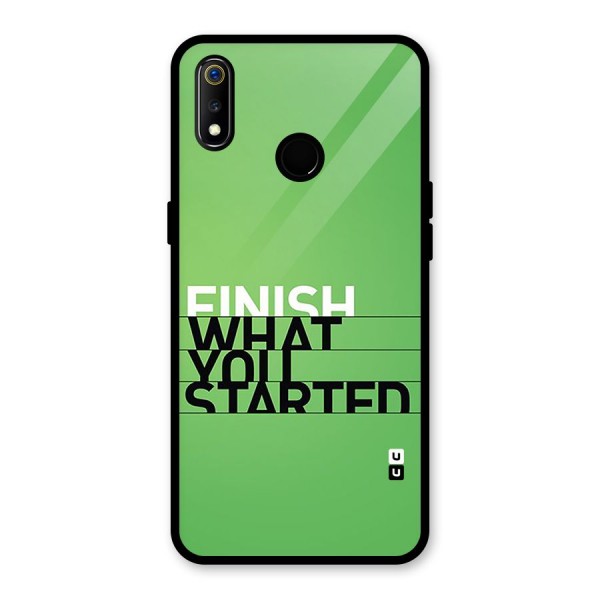 Green Finish Glass Back Case for Realme 3i