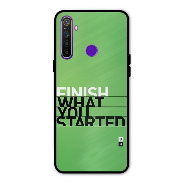 Green Finish Glass Back Case for Realme 5s