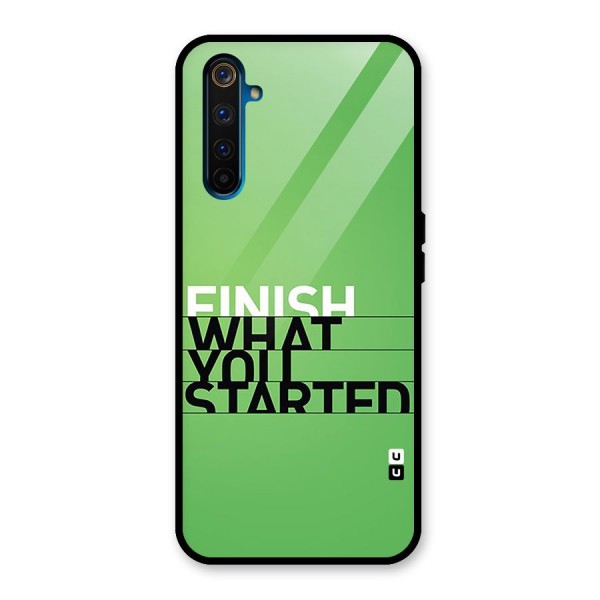 Green Finish Glass Back Case for Realme 6 Pro