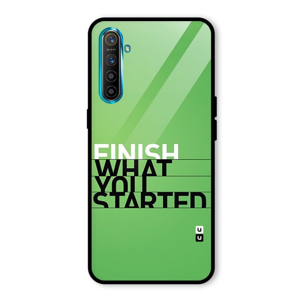 Green Finish Glass Back Case for Realme X2