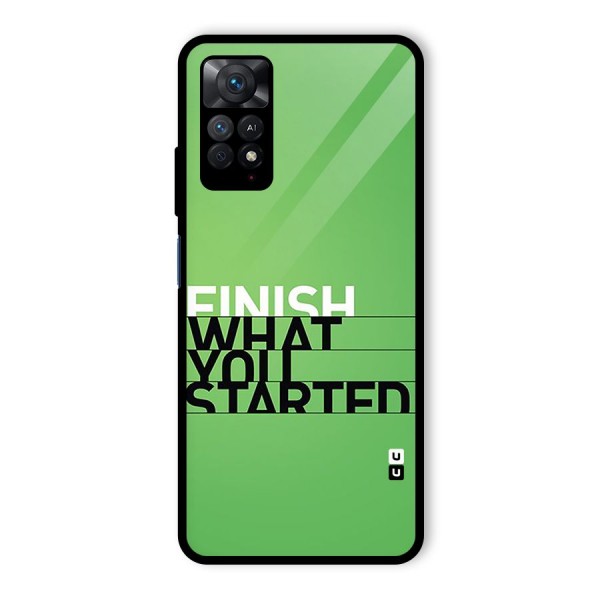 Green Finish Glass Back Case for Redmi Note 11 Pro