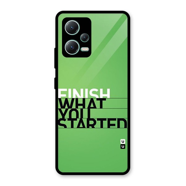 Green Finish Glass Back Case for Redmi Note 12 5G