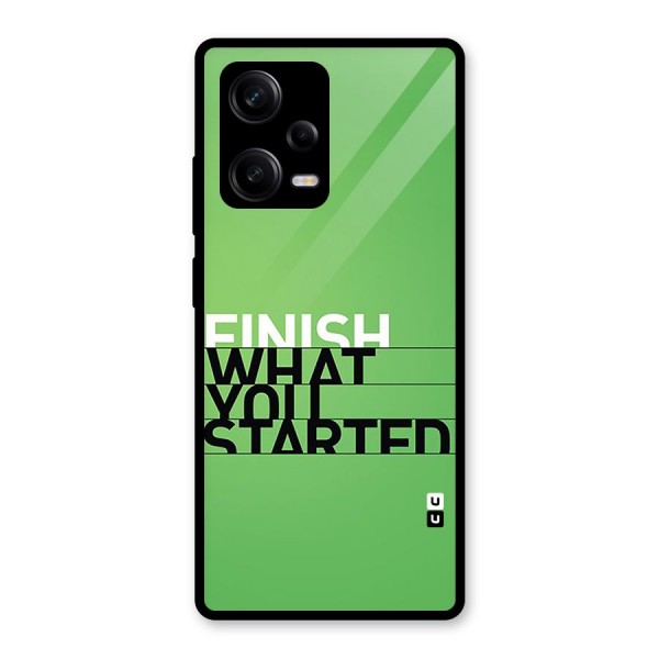 Green Finish Glass Back Case for Redmi Note 12 Pro