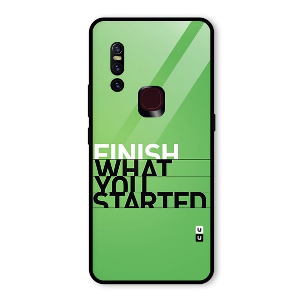 Green Finish Glass Back Case for Vivo V15