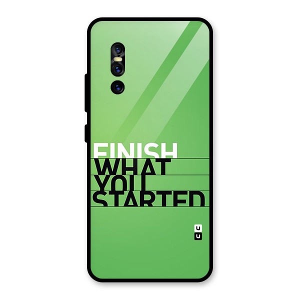 Green Finish Glass Back Case for Vivo V15 Pro