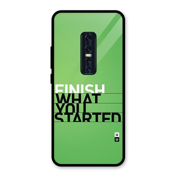 Green Finish Glass Back Case for Vivo V17 Pro