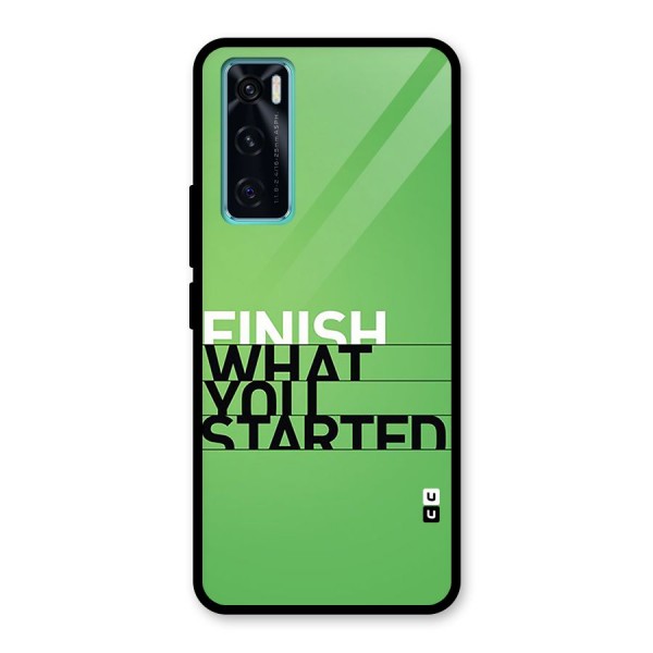 Green Finish Glass Back Case for Vivo V20 SE