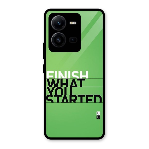 Green Finish Glass Back Case for Vivo V25