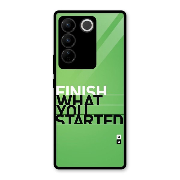 Green Finish Glass Back Case for Vivo V27