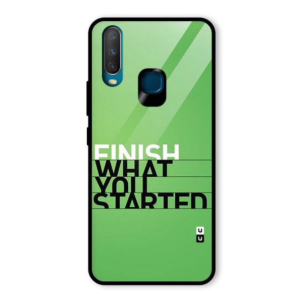 Green Finish Glass Back Case for Vivo Y12