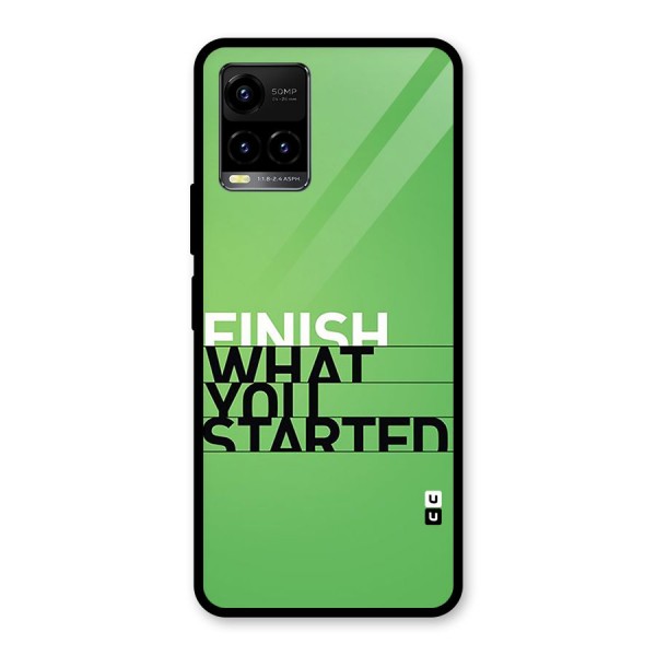 Green Finish Glass Back Case for Vivo Y21G