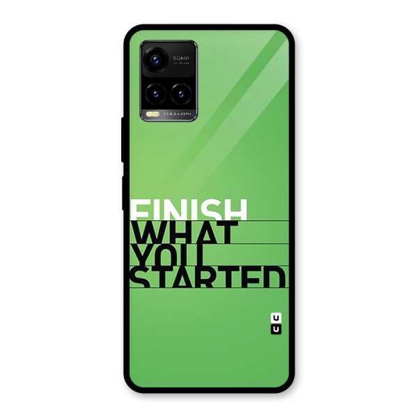 Green Finish Glass Back Case for Vivo Y21T
