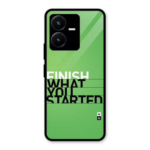 Green Finish Glass Back Case for Vivo Y22