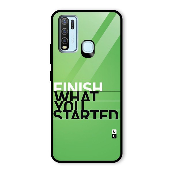 Green Finish Glass Back Case for Vivo Y30