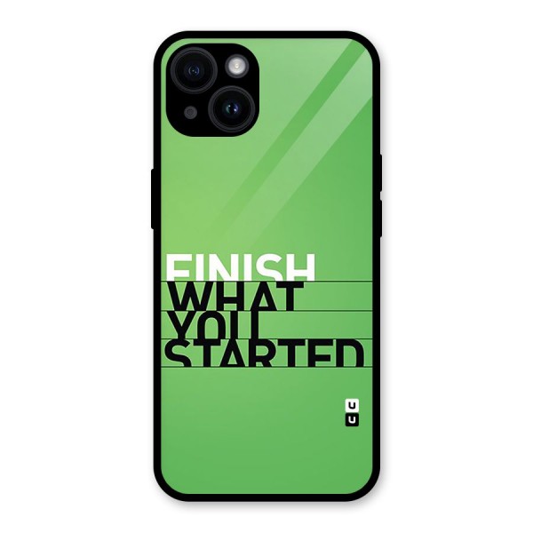 Green Finish Glass Back Case for iPhone 14