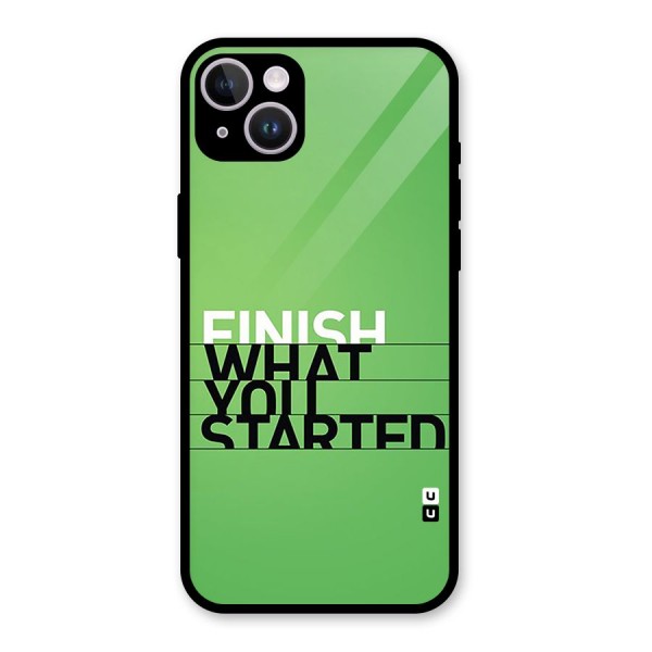 Green Finish Glass Back Case for iPhone 14 Plus